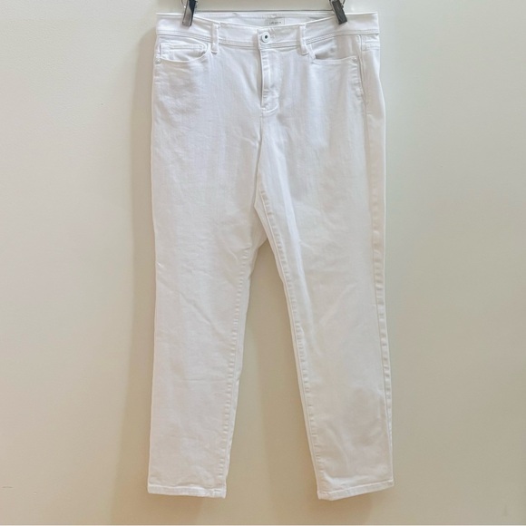 JJill White Denim Jeans Authentic Fit Slim Ankle Size 10 - Picture 4 of 12